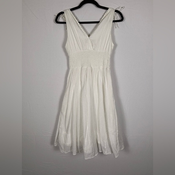 Maeve Anthropologie White Ivory Summer Flowy Boho Dress- Size 6 - Picture 6 of 11